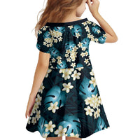 Dark Cyan Tropical Hawaii Family Matching Tank Maxi Dress and Hawaiian Shirt Seamless Monstera Plumeria Hawaiian Pattern - Polynesian Pride