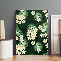 Green Tropical Hawaii Canvas Wall Art Seamless Monstera Plumeria Hawaiian Pattern - Polynesian Pride