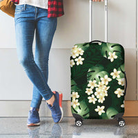 Green Tropical Hawaii Luggage Cover Seamless Monstera Plumeria Hawaiian Pattern - Polynesian Pride