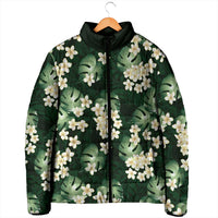 Green Tropical Hawaii Padded Jacket Seamless Monstera Plumeria Hawaiian Pattern LT14 - Polynesian Pride
