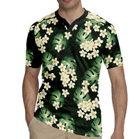 Green Tropical Hawaii Rugby Jersey Seamless Monstera Plumeria Hawaiian Pattern - Polynesian Pride