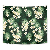 Green Tropical Hawaii Tapestry Seamless Monstera Plumeria Hawaiian Pattern - Polynesian Pride