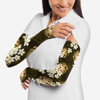Gold Tropical Hawaii Arm Sleeves Seamless Monstera Plumeria Hawaiian Pattern - Polynesian Pride