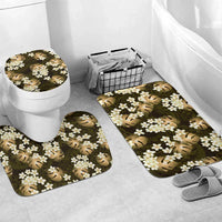Gold Tropical Hawaii Bathroom Set Seamless Monstera Plumeria Hawaiian Pattern - Polynesian Pride
