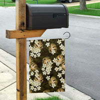 Gold Tropical Hawaii Garden Flag Seamless Monstera Plumeria Hawaiian Pattern - Polynesian Pride