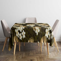 Gold Tropical Hawaii Tablecloth Seamless Monstera Plumeria Hawaiian Pattern - Polynesian Pride