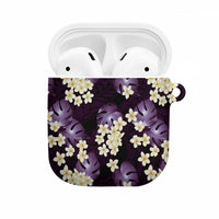 Purple Tropical Hawaii AirPods Case Seamless Monstera Plumeria Hawaiian Pattern - Polynesian Pride
