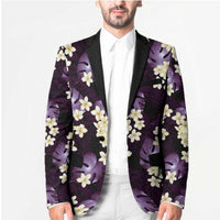 Purple Tropical Hawaii Blazer Seamless Monstera Plumeria Hawaiian Pattern - Polynesian Pride