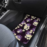Purple Tropical Hawaii Car Mats Seamless Monstera Plumeria Hawaiian Pattern - Polynesian Pride