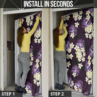 Purple Tropical Hawaii Door Cover Seamless Monstera Plumeria Hawaiian Pattern - Polynesian Pride