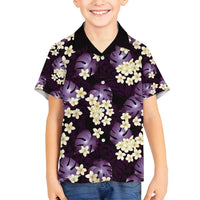 Purple Tropical Hawaii Family Matching Puletasi and Hawaiian Shirt Seamless Monstera Plumeria Hawaiian Pattern - Polynesian Pride