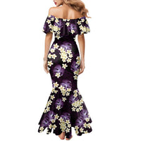 Purple Tropical Hawaii Mermaid Dress Seamless Monstera Plumeria Hawaiian Pattern - Polynesian Pride