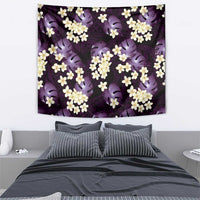 Purple Tropical Hawaii Tapestry Seamless Monstera Plumeria Hawaiian Pattern - Polynesian Pride
