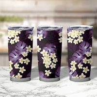 Purple Tropical Hawaii Tumbler Cup Seamless Monstera Plumeria Hawaiian Pattern - Polynesian Pride
