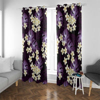 Purple Tropical Hawaii Window Curtain Seamless Monstera Plumeria Hawaiian Pattern - Polynesian Pride