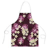 Pink Tropical Hawaii Apron Seamless Monstera Plumeria Hawaiian Pattern - Polynesian Pride