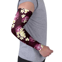 Pink Tropical Hawaii Arm Sleeves Seamless Monstera Plumeria Hawaiian Pattern - Polynesian Pride