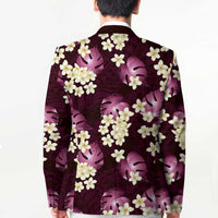 Pink Tropical Hawaii Blazer Seamless Monstera Plumeria Hawaiian Pattern - Polynesian Pride