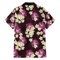 Pink Tropical Hawaii Family Matching Summer Maxi Dress and Hawaiian Shirt Seamless Monstera Plumeria Hawaiian Pattern - Polynesian Pride