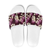 Pink Tropical Hawaii Slide Sandals Seamless Monstera Plumeria Hawaiian Pattern - Polynesian Pride
