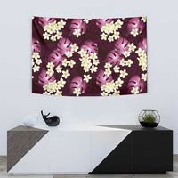 Pink Tropical Hawaii Tapestry Seamless Monstera Plumeria Hawaiian Pattern - Polynesian Pride