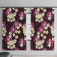 Pink Tropical Hawaii Window Curtain Seamless Monstera Plumeria Hawaiian Pattern - Polynesian Pride