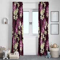 Pink Tropical Hawaii Window Curtain Seamless Monstera Plumeria Hawaiian Pattern - Polynesian Pride