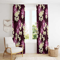 Pink Tropical Hawaii Window Curtain Seamless Monstera Plumeria Hawaiian Pattern - Polynesian Pride