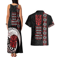 Aotearoa Toitu Te Tiriti Couples Matching Tank Maxi Dress and Hawaiian Shirt Honour The Treaty Maori Haka