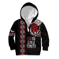 Aotearoa Toitu Te Tiriti Kid Hoodie Honour The Treaty Maori Haka