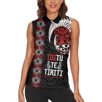 Aotearoa Toitu Te Tiriti Women Sleeveless Polo Shirt Honour The Treaty Maori Haka