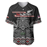 Aotearoa Toitu Te Tiriti Baseball Jersey Stand Together! Stand Stronger! - NZ Tiki LT14 Black - Polynesian Pride