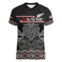 Aotearoa Toitu Te Tiriti Women V-Neck T-Shirt Stand Together! Stand Stronger! - NZ Tiki