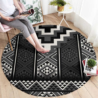 Black Taniko Aotearoa Round Carpet Niho Taniwha Mix Poutama LT14 - Polynesian Pride