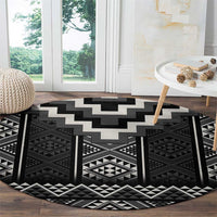 Black Taniko Aotearoa Round Carpet Niho Taniwha Mix Poutama LT14 - Polynesian Pride