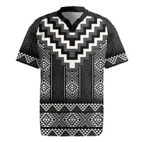 Black Taniko Aotearoa Rugby Jersey Niho Taniwha Mix Poutama LT14