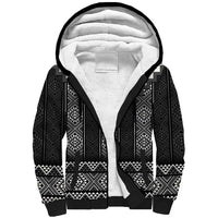 Black Taniko Aotearoa Sherpa Hoodie Niho Taniwha Mix Poutama LT14