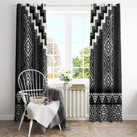 Black Taniko Aotearoa Window Curtain Niho Taniwha Mix Poutama LT14