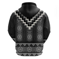 Black Taniko Aotearoa Zip Hoodie Niho Taniwha Mix Poutama LT14 - Polynesian Pride