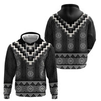 Black Taniko Aotearoa Zip Hoodie Niho Taniwha Mix Poutama LT14 - Polynesian Pride