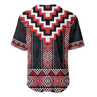 Red Taniko Aotearoa Baseball Jersey Niho Taniwha Mix Poutama LT14 - Polynesian Pride
