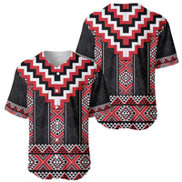 Red Taniko Aotearoa Baseball Jersey Niho Taniwha Mix Poutama LT14 - Polynesian Pride