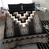Brown Taniko Aotearoa Bedding Set Niho Taniwha Mix Poutama LT14
