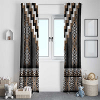Brown Taniko Aotearoa Window Curtain Niho Taniwha Mix Poutama LT14