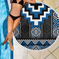 Blue Taniko Aotearoa Beach Blanket Niho Taniwha Mix Poutama LT14