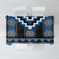 Blue Taniko Aotearoa Tablecloth Niho Taniwha Mix Poutama LT14