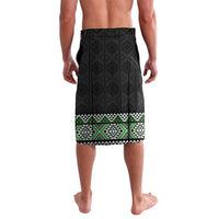 Green Taniko Pattern Aotearoa Lavalava Niho Taniwha Mix Poutama LT14