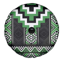 Green Taniko Pattern Aotearoa Spare Tire Cover Niho Taniwha Mix Poutama
