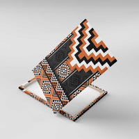 Orange Taniko Pattern Aotearoa Canvas Wall Art Niho Taniwha Mix Poutama