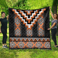 Orange Taniko Pattern Aotearoa Quilt Niho Taniwha Mix Poutama